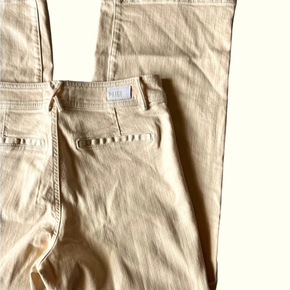 PAIGE Nellie Wide Leg Culotte Jeans in Light Yellow Size 27 - Picture 9 of 16